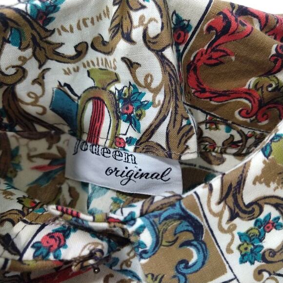 Vintage 1960s Shirt Dress Size XXS Fit & Flare Print Button Up Retro Pin Up VLV - Picture 6 of 9